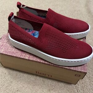 Born Burgundy Mesh Slip-On Shoes